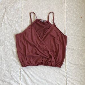 Charlotte Russe Dusty Rose V-Neck Tank Top